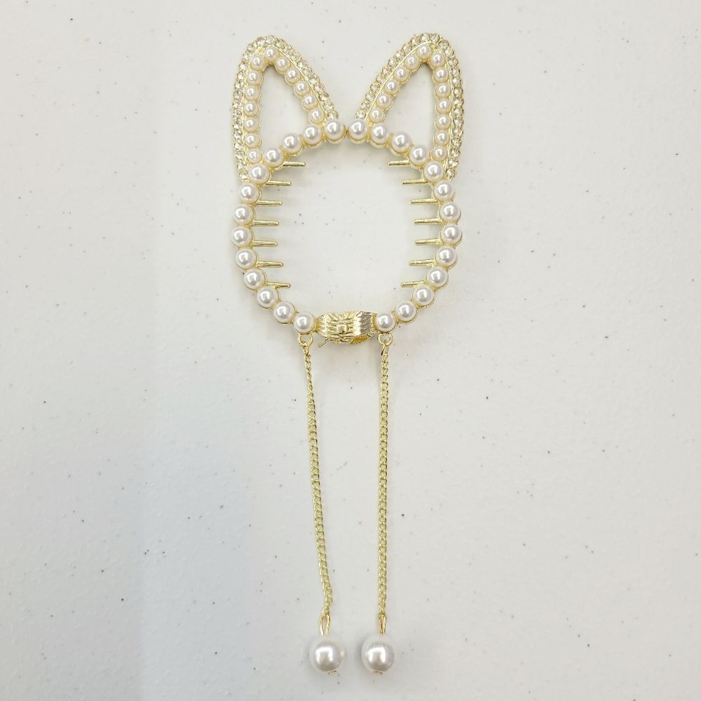 Brand New Rhinestone Pearl Kitten Ears Hair Accessories